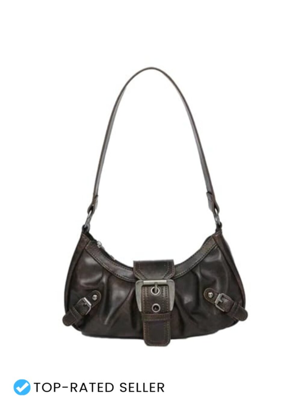 Y2K Hobo Shoulder Bag for Women Faux Leather Vintage Purse Handbag Punk Clutch